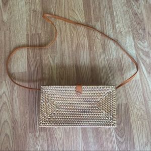 Square Rattan Purse with top clasp